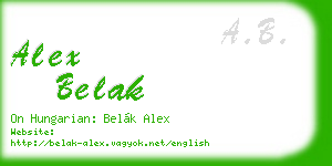 alex belak business card